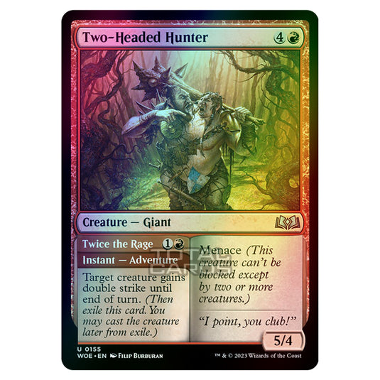 Magic The Gathering - Wilds of Eldraine - Two-Headed Hunter / Twice the Rage - 155 (Foil)