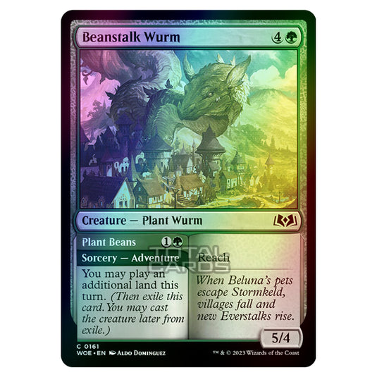 Magic The Gathering - Wilds of Eldraine - Beanstalk Wurm / Plant Beans - 161 (Foil)