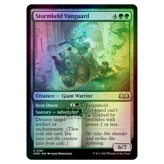 Magic The Gathering - Wilds of Eldraine - Stormkeld Vanguard / Bear Down - 187 (Foil)