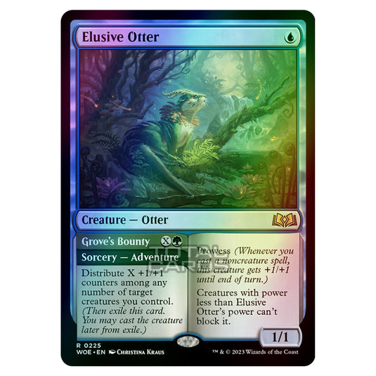 Magic The Gathering - Wilds of Eldraine - Elusive Otter / Grove's Bounty - 225 (Foil)