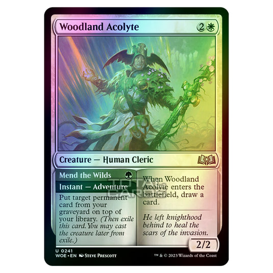 Magic The Gathering - Wilds of Eldraine - Woodland Acolyte / Mend the Wilds - 241 (Foil)