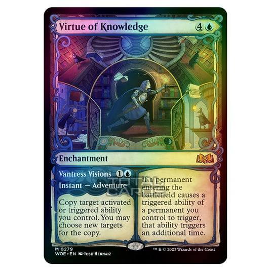 Magic The Gathering - Wilds of Eldraine - Virtue of Knowledge / Vantress Visions (Showcase Card) - 279 (Foil)