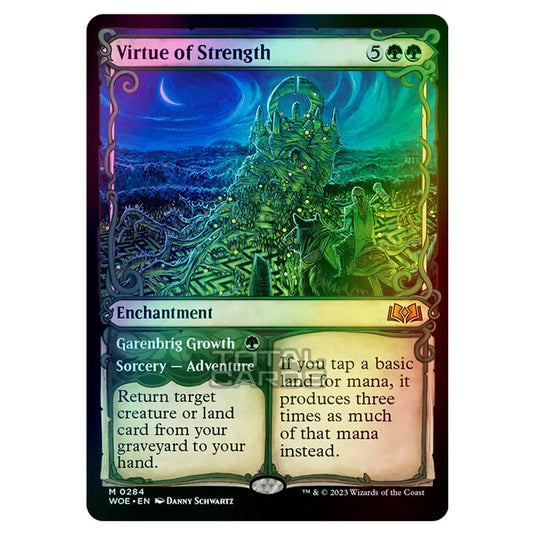 Magic The Gathering - Wilds of Eldraine - Virtue of Strength / Garenbrig Growth (Showcase Card) - 284 (Foil)