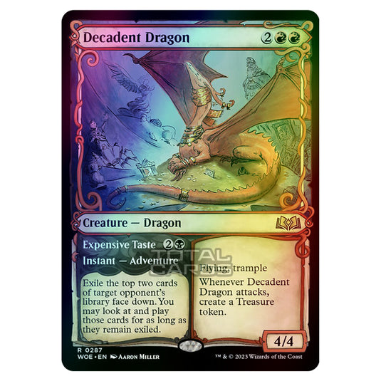 Magic The Gathering - Wilds of Eldraine - Decadent Dragon / Expensive Taste (Showcase Card) - 287 (Foil)