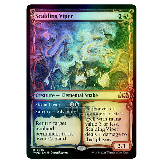 Magic The Gathering - Wilds of Eldraine - Scalding Viper / Steam Clean (Showcase Card) - 295 (Foil)