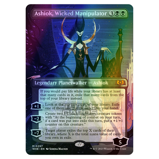 Magic The Gathering - Wilds of Eldraine - Ashiok, Wicked Manipulator (Borderless Planeswalker) - 297 (Foil)