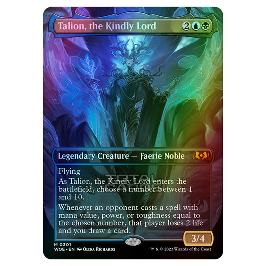 Magic The Gathering - Wilds of Eldraine - Talion, the Kindly Lord (Alternate-Art Borderless Card) - 301 (Foil)