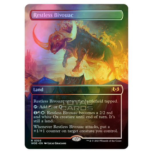 Magic The Gathering - Wilds of Eldraine - Restless Bivouac (Alternate-Art Borderless Card) - 303 (Foil)