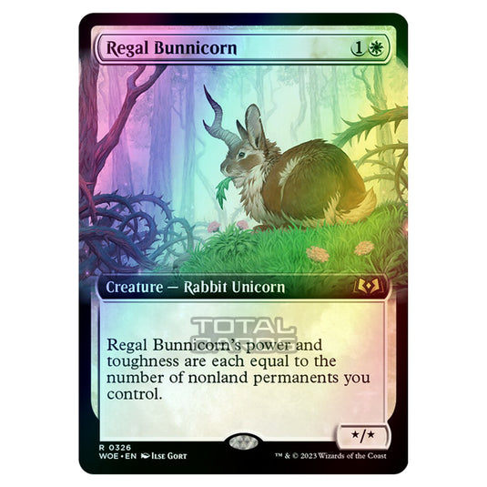 Magic The Gathering - Wilds of Eldraine - Regal Bunnicorn (Extended Art Card) - 326 (Foil)