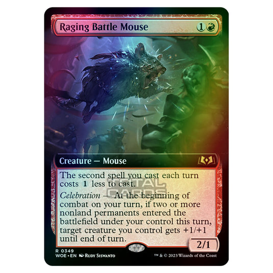 Magic The Gathering - Wilds of Eldraine - Raging Battle Mouse (Extended Art Card) - 349 (Foil)