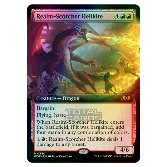 Magic The Gathering - Wilds of Eldraine - Realm-Scorcher Hellkite (Extended Art Card) - 350 (Foil)