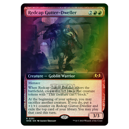 Magic The Gathering - Wilds of Eldraine - Redcap Gutter-Dweller (Extended Art Card) - 351 (Foil)