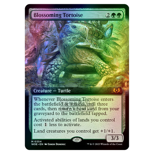 Magic The Gathering - Wilds of Eldraine - Blossoming Tortoise (Extended Art Card) - 354 (Foil)