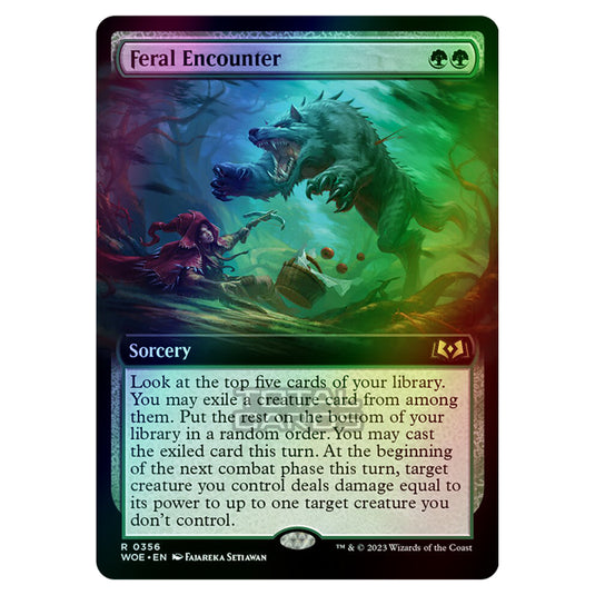 Magic The Gathering - Wilds of Eldraine - Feral Encounter (Extended Art Card) - 356 (Foil)