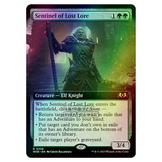 Magic The Gathering - Wilds of Eldraine - Sentinel of Lost Lore (Extended Art Card) - 358 (Foil)