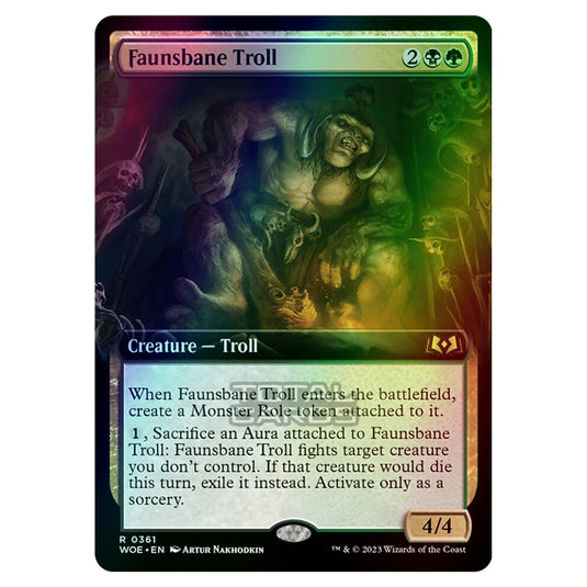 Magic The Gathering - Wilds of Eldraine - Faunsbane Troll (Extended Art Card) - 361 (Foil)