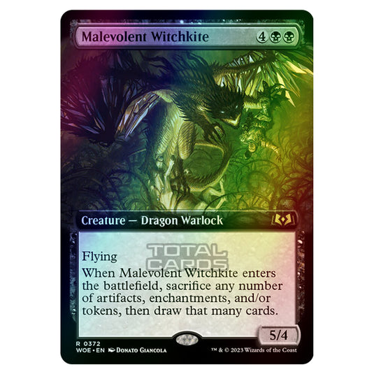 Magic The Gathering - Wilds of Eldraine - Malevolent Witchkite (Extended Art Card) - 372 (Foil)