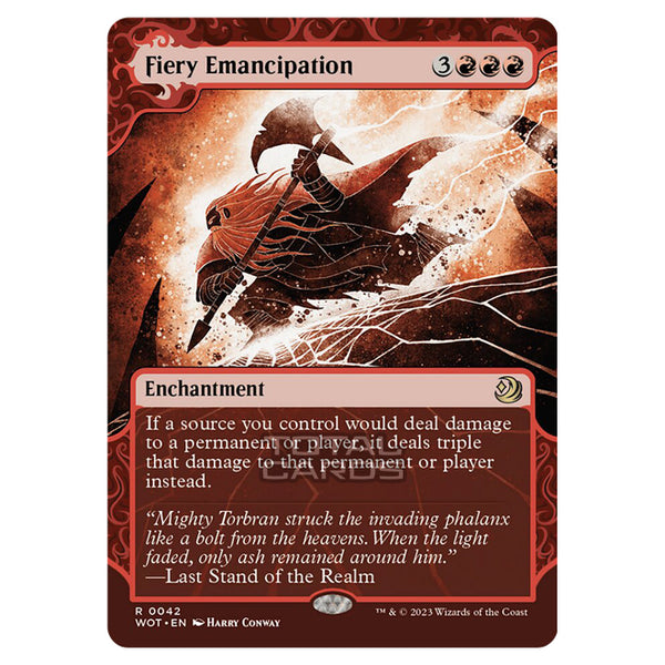 mtg cards like fiery emancipation Big dumb red enchantments commander (read: fiery emancipation, city on  fire, dictate of the twin gods etc) : r/custommagic