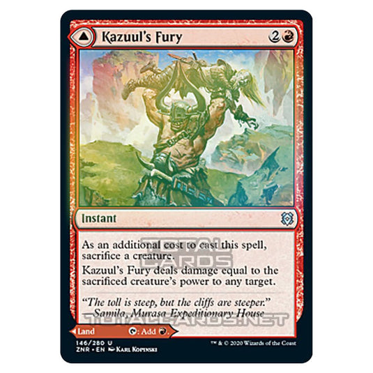 Magic The Gathering - Zendikar Rising - Kazuul's Fury // Kazuul's Cliffs - 146/391 (Foil)