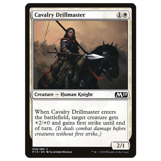 Magic The Gathering - Core Set 2019 - Cavalry Drillmaster - 8/280