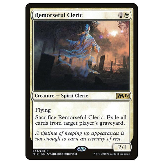 Magic The Gathering - Core Set 2019 - Remorseful Cleric - 33/280