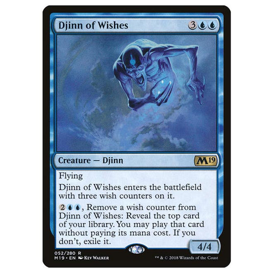 Magic The Gathering - Core Set 2019 - Djinn of Wishes - 52/280