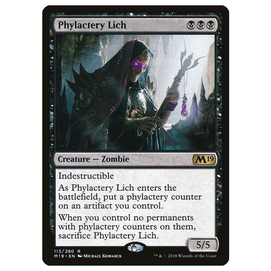 Magic The Gathering - Core Set 2019 - Phylactery Lich - 113/280