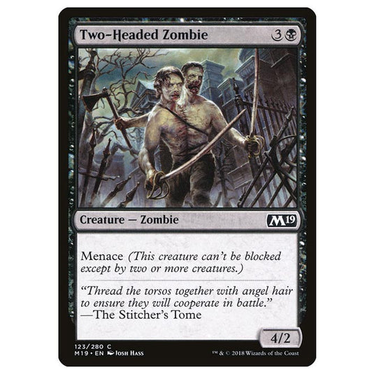 Magic The Gathering - Core Set 2019 - Two-Headed Zombie - 123/280