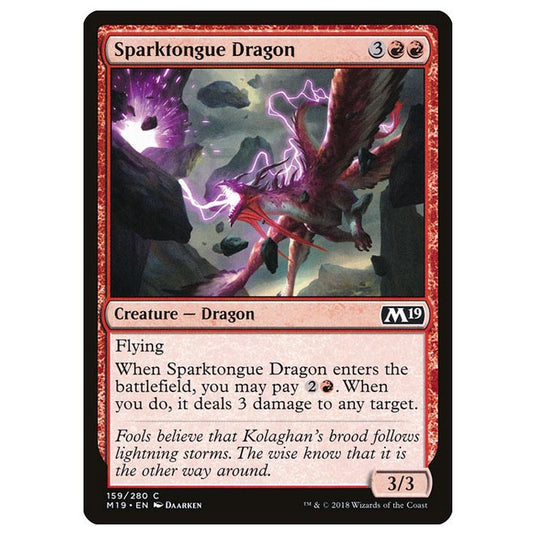 Magic The Gathering - Core Set 2019 - Sparktongue Dragon - 159/280