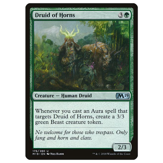 Magic The Gathering - Core Set 2019 - Druid of Horns - 176/280