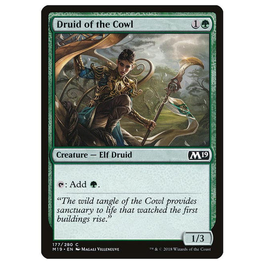 Magic The Gathering - Core Set 2019 - Druid of the Cowl - 177/280