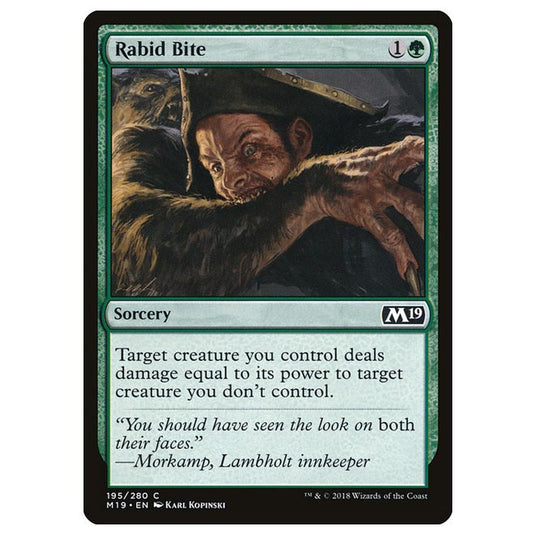 Magic The Gathering - Core Set 2019 - Rabid Bite - 195/280