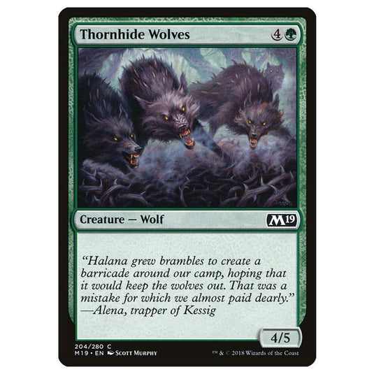 Magic The Gathering - Core Set 2019 - Thornhide Wolves - 204/280
