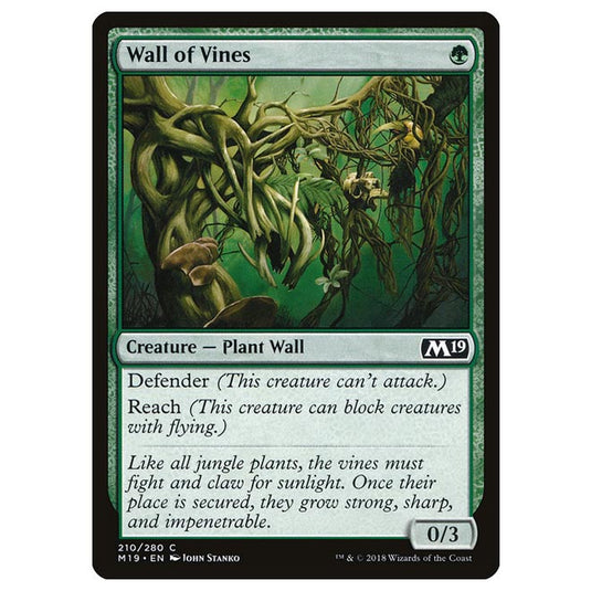 Magic The Gathering - Core Set 2019 - Wall of Vines - 210/280