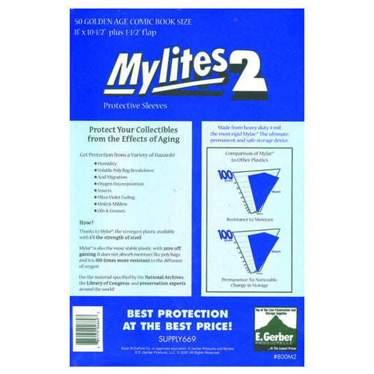 MyLites2 - Protective Sleeves - Golden Age Comic Size (50 Count)