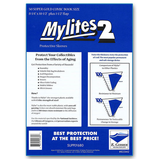 MyLites2 - Protective Sleeves - Super Gold Size (50 Count)