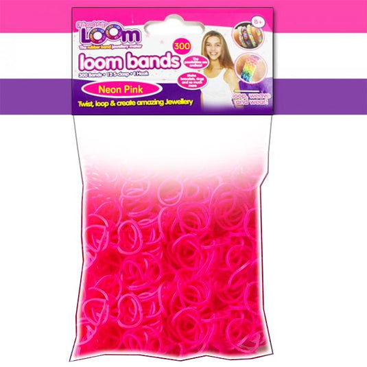Neon Pink Loom Bands - x300