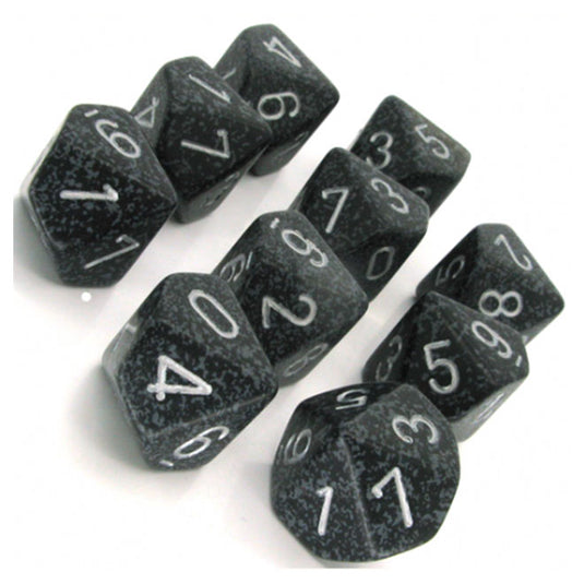 Chessex - Speckled Polyhedral D10 10-Dice Blocks - Ninja