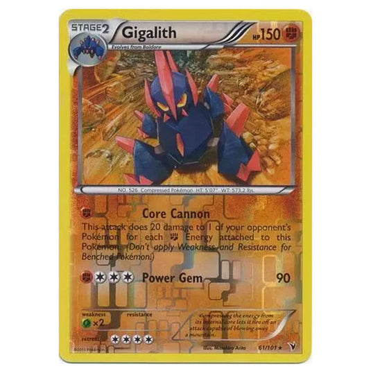 Pokemon - Black & White - Noble Victories - (Reverse Holo) - Gigalith 61/101