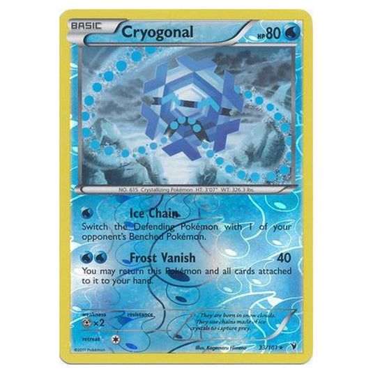 Pokemon - Black & White - Noble Victories - (Reverse Holo) - Cryogonal 33/101