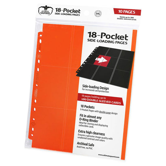 Ultimate Guard - 18-Pocket Pages - Side Loading Orange (10)
