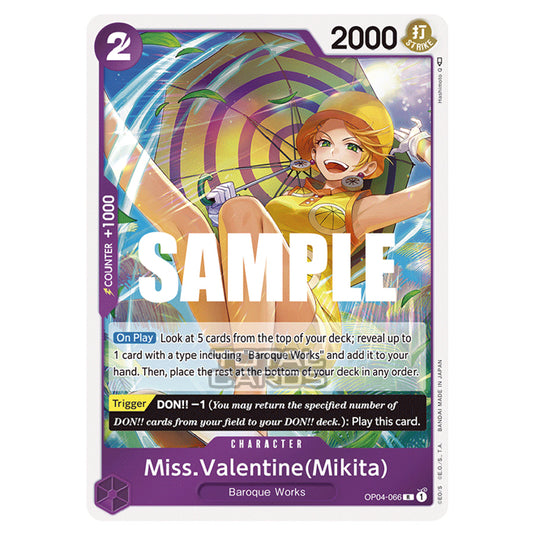 One Piece - Kingdoms of Intrigue - Miss.Valentine(Mikita) (Rare) - OP04-066