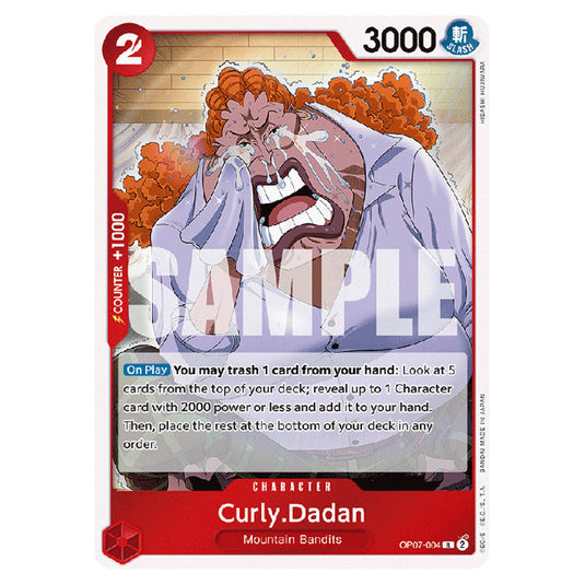 Curly.Dadan OP07-004 card from the One Piece set 500 Years in the Future