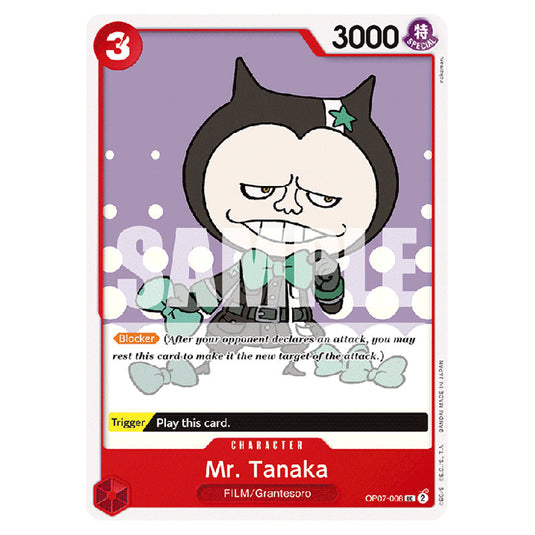 Mr. Tanaka OP07-008 card from the One Piece set 500 Years in the Future