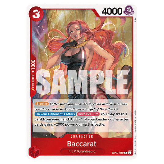 Baccarat OP07-010 card from the One Piece set 500 Years in the Future