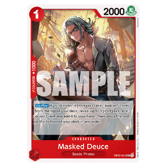 Masked Deuce OP07-013 card from the One Piece set 500 Years in the Future