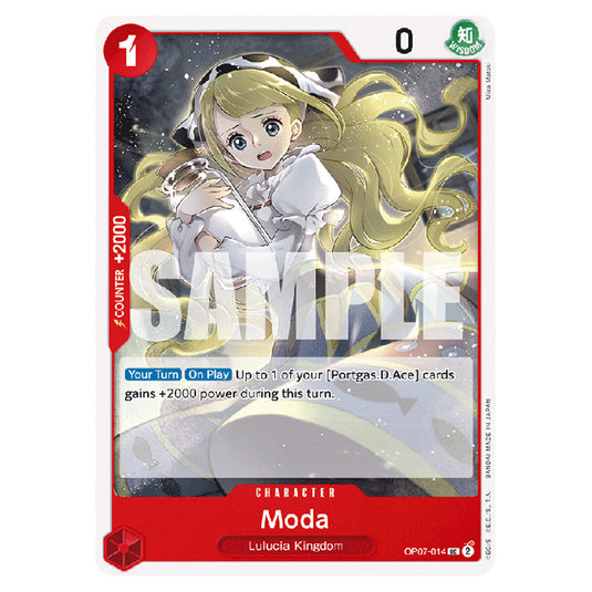 Moda OP07-014 card from the One Piece set 500 Years in the Future