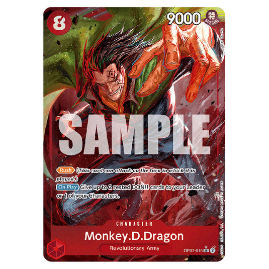 Monkey.D.Dragon OP07-015a card from the One Piece set 500 Years in the Future