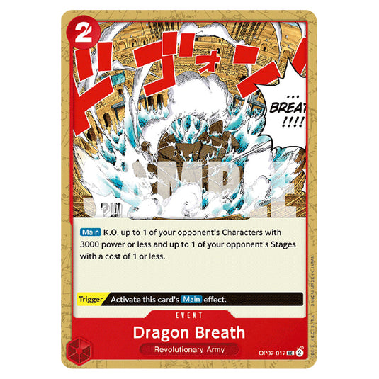 Dragon Breath OP07-017 card from the One Piece set 500 Years in the Future