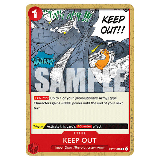 KEEP OUT OP07-018 card from the One Piece set 500 Years in the Future